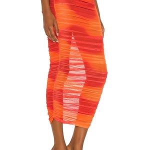 Camilo Coelho Kelly Maxi Skirt in Orange Tie Dye